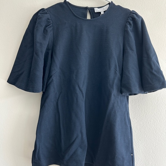 Lela Rose Tops - NWT Pearl by Lela Rose Textured Jersey Flutter Sleeve Navy Top Size Small